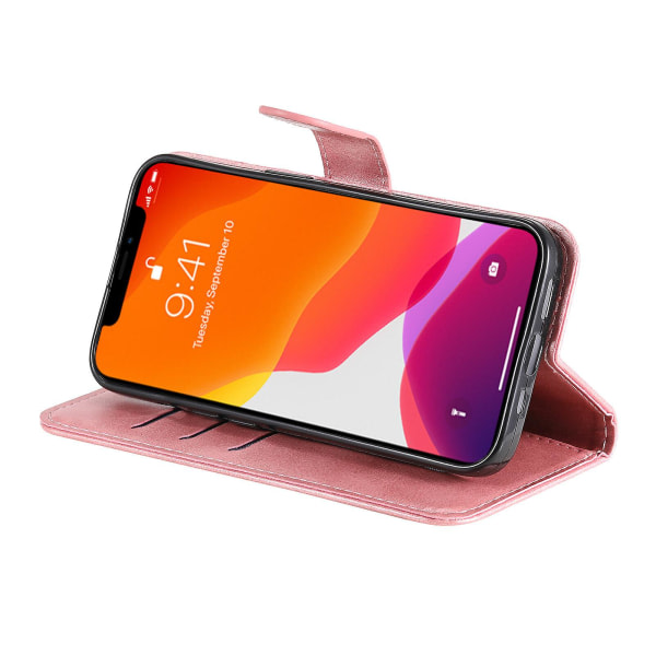 Etui for iPhone 13 Pro Max Deksel Glidelås Etui Lommebok Magnetisk Lukking Kortlommer Myk TPU Premium PU Lær Magnetisk Klaff - Rosa Pink A