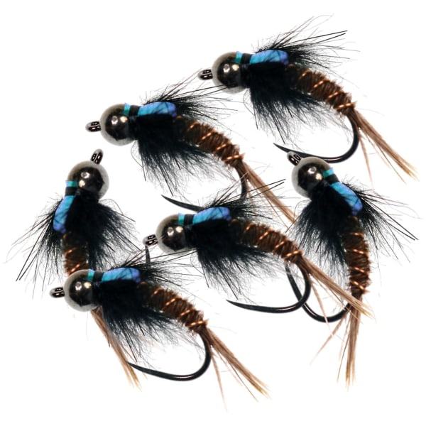 1/2/3/5 6 stk 8 1012 Flugfiskeflugor Premium Tungsten Bead Head 10# krok 6 stk 2 stk