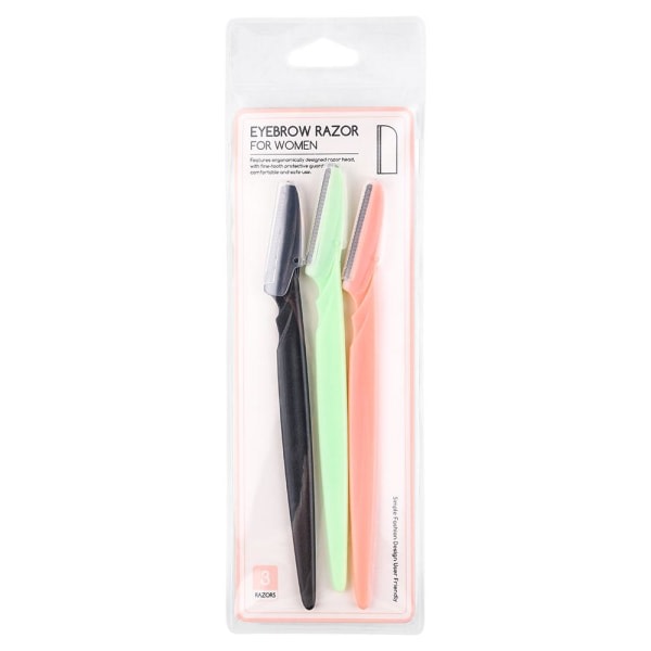 Øyenbrynskniv - Skjeggkniv i 3-pakks multicolor multicolor