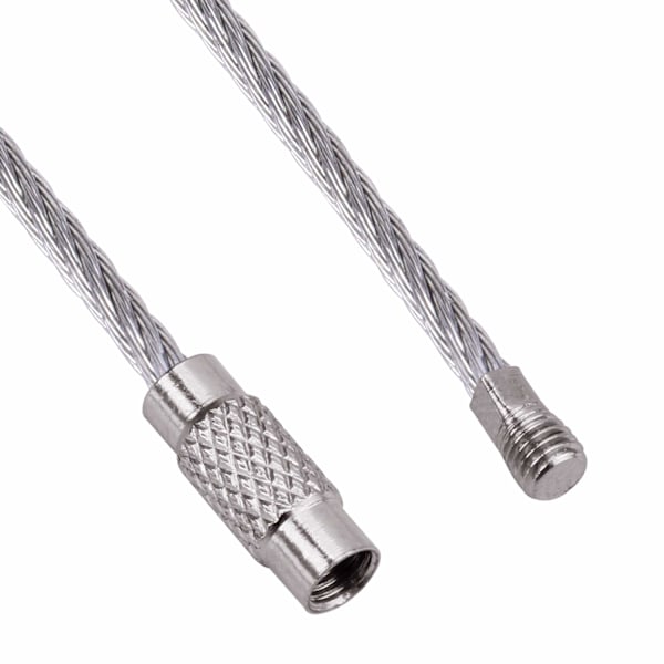 Nøglering, 100-pak med 15 cm rustfri ståltrådsring 1,5 mm kabeløjer til ophængning af bagagemærke, nøgler og ID-badge