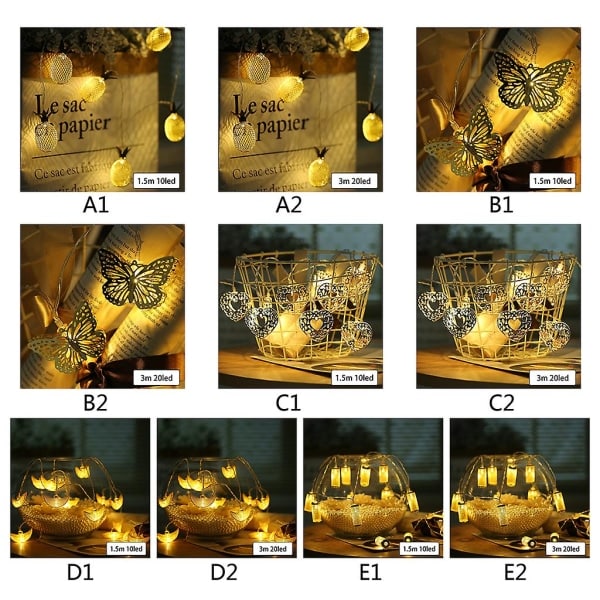 Eid Mubarak ljusslinga LED-ljus Eid Ramadan vintage bakgrundslayout dekoration islamisk batteridriven inomhushem