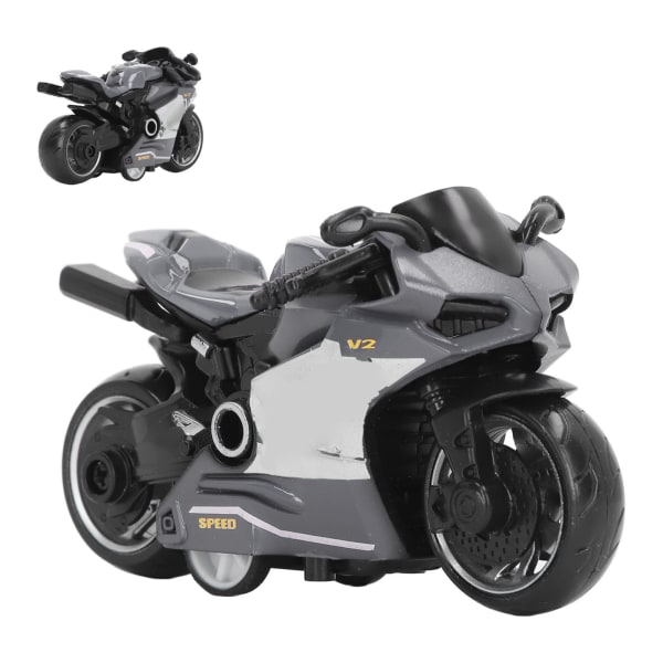 Dra tillbaka Motorcyklar Leksak Innovativ Simulering Legering Motorcykelmodell för barn Gåvor Collection Grå