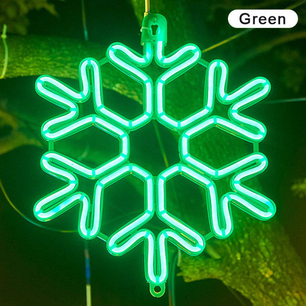40CM Stor snöflinga String Light Utomhus Snöflinga Led Hängande Grön one size Green one size