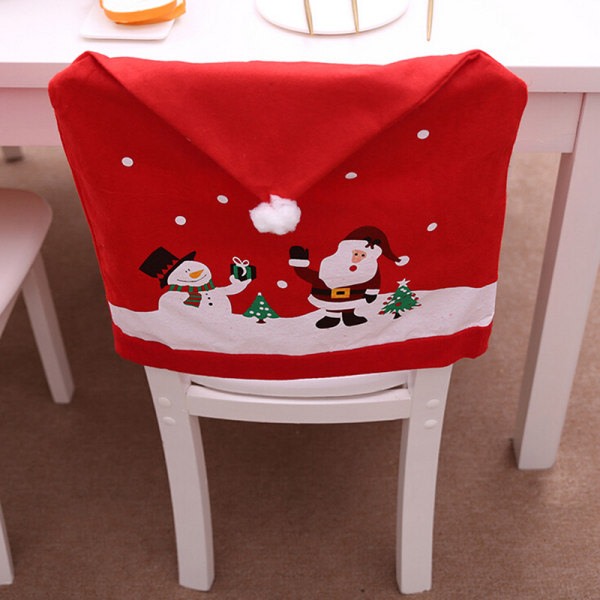 Juldekoration stol täcker matplats sitter jultomten hem Röd 4st Red 4pcs