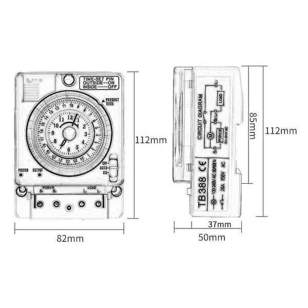 Analog Daglig Klokke Mekanisk Timer Bryter Tidsbryter