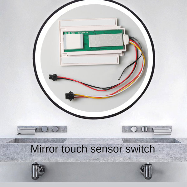 DC12V enkelknapp för peksensor med klocktemperaturdisplay LED för pekbrytare för sminkspegel Singer color