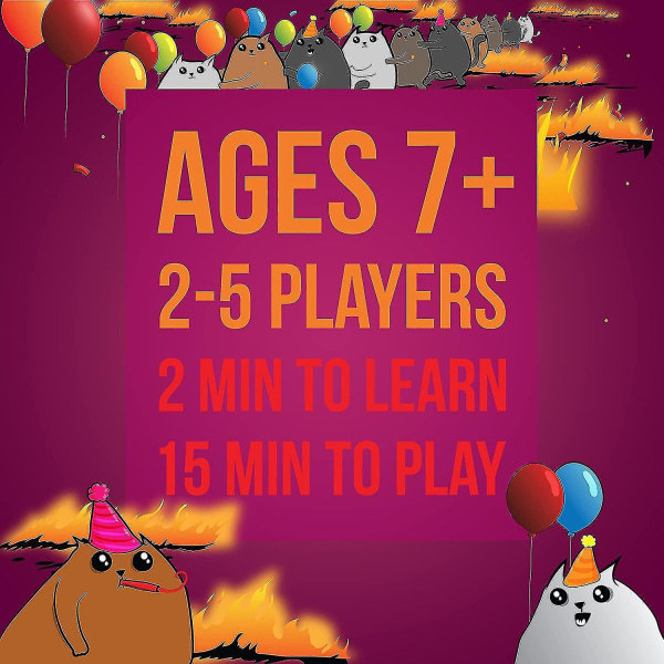 Exploding Kittens -korttipeli aikuisille, teineille ja lapsille, hauska perhepeli