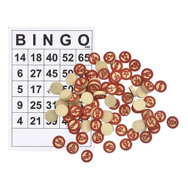 40 st Bingokort Lättlästa 75 siffror Chips Kortspel Brädspelsaktivitet