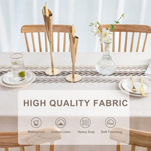 Vanntett Duk Rektangulær Bomulls Lin Duk 140x180 cm Duske Duk Elegant Duk Rektangel for Kjøkkenbord Dekor