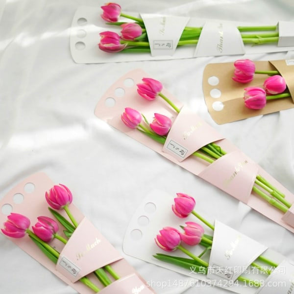10 stk/pakke Håndtaske Blomsteromslagskasse Buketpakkekasse DI Sort