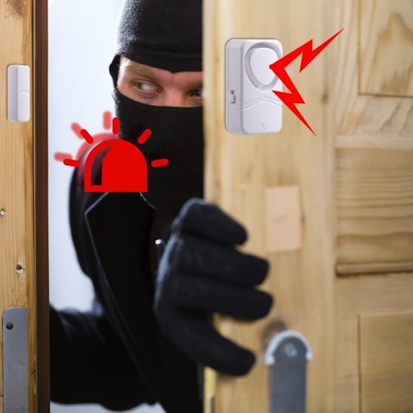 2 kpl Ikkuna- ja ovihälytin, 110DB magneettinen anturi kodin autotallin lasten turvallisuuteen DIY (paristo ei sisälly)