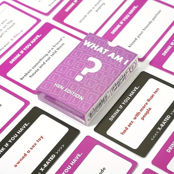 Hva er jeg? Hun-utgave Kortspill Morsomt Jentekveld Party Game Gaver Hot!