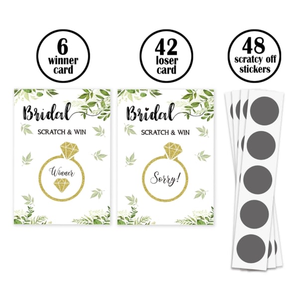 Bröllopsdusch Scratch Off Game Card Set Hushållspresent tillbehör för bröllop Holiday födelsedag nyårspresent