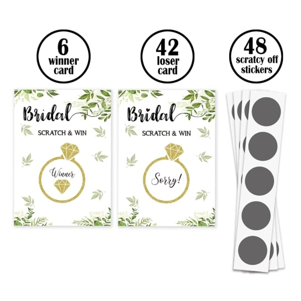 Brudesløj Scratch Off Spilkort Sæt Husholdningsgave Tilbehør til Bryllup Ferie Fødselsdag Nytårsgave