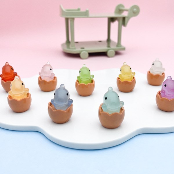 10 stk. tredimensionelt selvlysende knust skal DIY Resin Access 10Pcs
