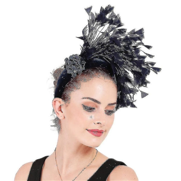 Svart Fjær Hodebånd Fascinator for Kvinner Maskerade Karneval Party