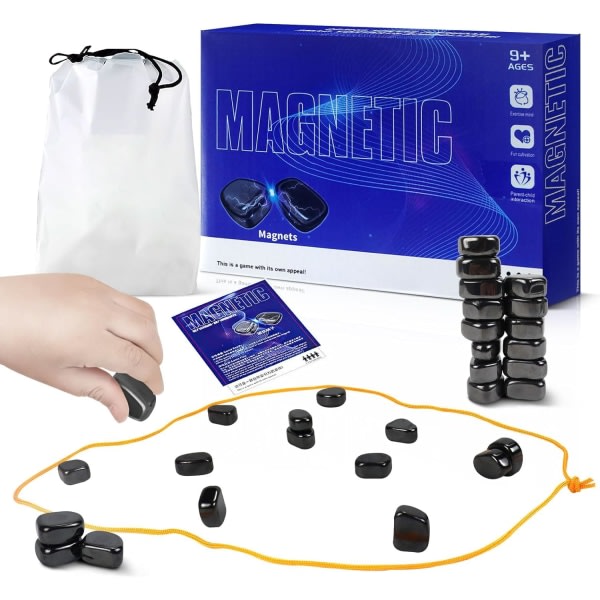 Roligt bord magnetiskt spel Pussel strategispel, magnetiskt brädspel Familj brädspel Barn vuxen julklapp (YX) B med rep