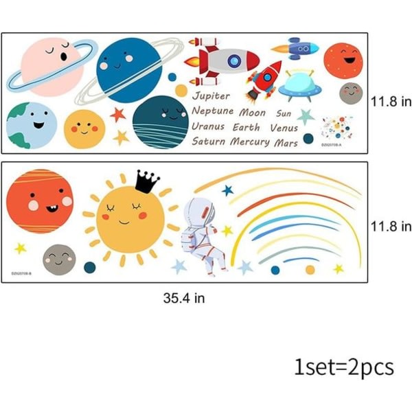 Space planet väggdekaler för barnrum, baby och barnrum väggdekaler,