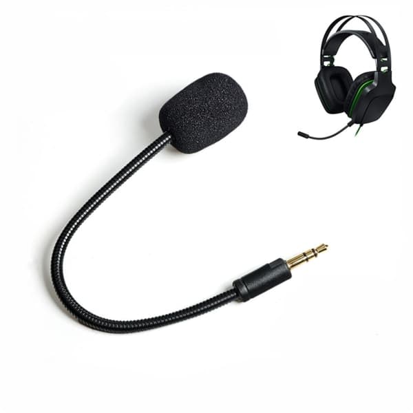 Mic Stereo Studio Gaming Headset Stemmikrofon til Razer Electra V2 USB 7.1 Hovedtelefon Mikrofon Lydforsyning Sort