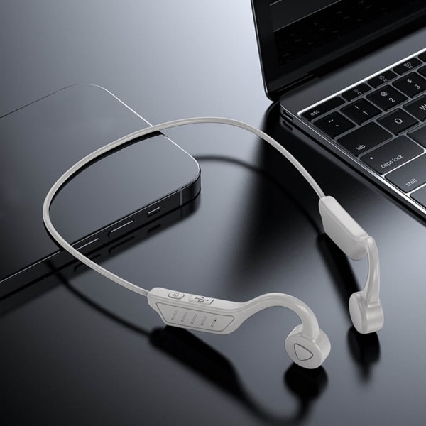 Benledning Trådlösa hörlurar Bluetooth øremonterede stereoheadset Öronkrok Sports Business hörlurar grå grå