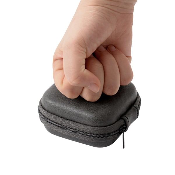 USB-datakabel oppbevaringsveske Lærhodetelefoner Deksel Mini glidelåspose Boks for de fleste headset Fallbestandig Grå Gray