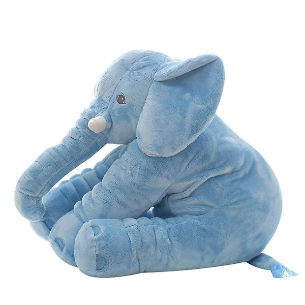 Stoppad elefant plyschdjur, elefant gosedjur plyschleksak Blå 40cm