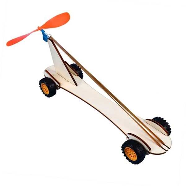 STEM-lelu Gummiband Power Car -kokoonpanolelu, opettavainen tiede, valkoinen, yksi koko White one size