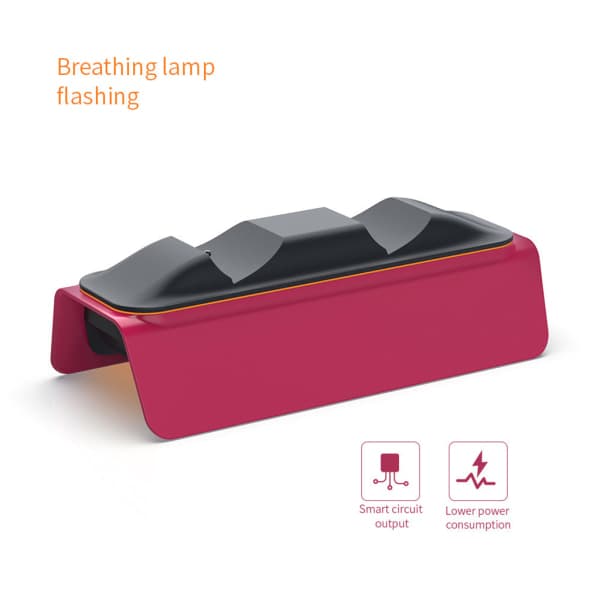 Kontroller Ladestasjon, Ladestasjon for DualSense Controller, Kompatibel med Dual Controller Ladestativ Mørk rosa