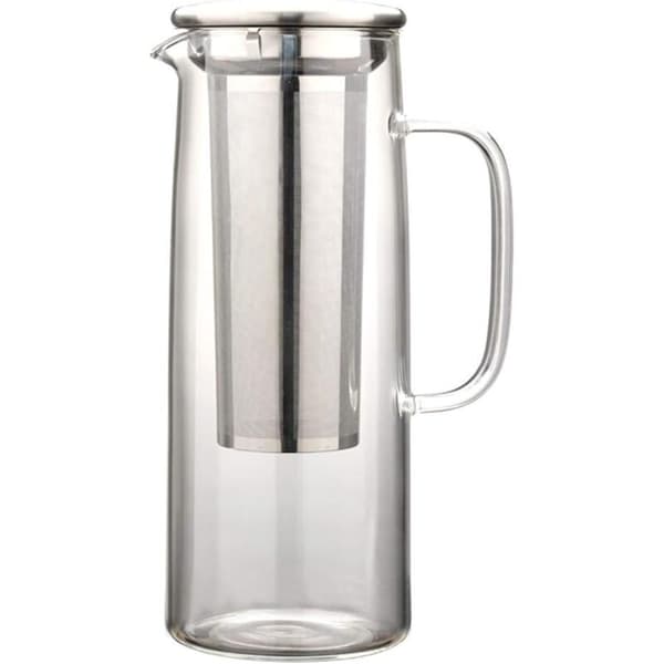 Glaskande med rustfrit stålfilter, 1200ML Cold Brew kaffemaskine med meshfilter