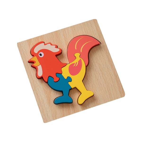 Tecknad Träpusselleksak Pusselblock med flera tema Pusselblock Pedagogisk leksak för barn Hand-ögakoordination Leksak null - 14