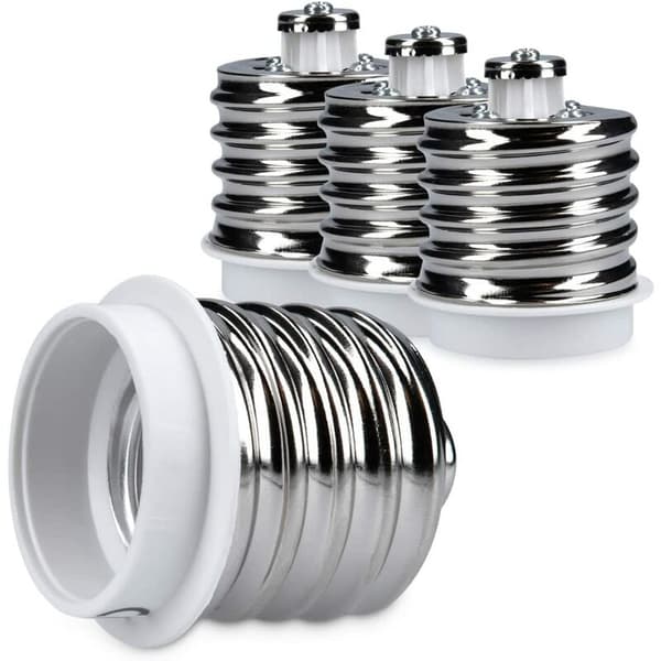 4x Sokkeladapter - E40 til E27 Sokkelkonverter - E27 Base Lampeholderadapter til LED Halogenpære