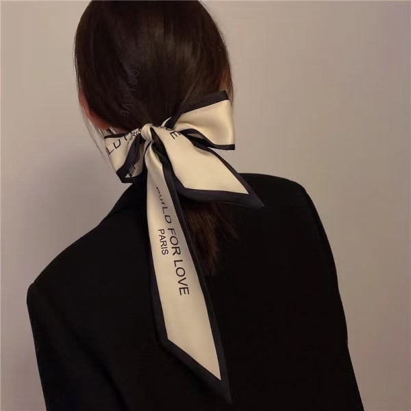 Nytt mode sidenscarf hårband Long Ribbon Bow n Printing Hai A1 one size A1 one size
