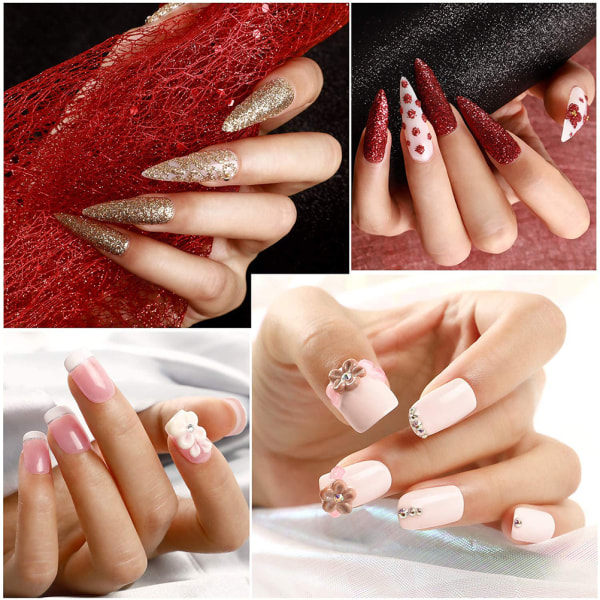 Akryl nagelset falska naglar komplett set tillbehör för manikyr nagelfilar bärbar nagelborrmaskin för DIY nagelkonst