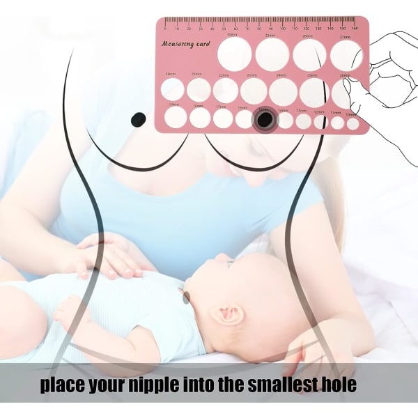Nippelstorleksmätare, bröstvårtklämma storleksmätare mjuk silikon nippelklämma bröstpump storleksmätare för nya mammor