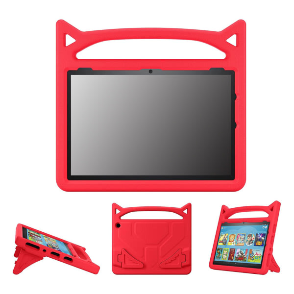 Case for Fire HD-10 Full Body -tablettia lapsiystävällinen iskunkestävä taittuva punainen