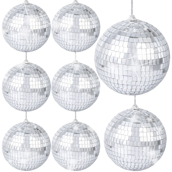 8 delar Spegel Disco Balls Silver Hängande Disco Light Mirror B Blå one size Blue one size