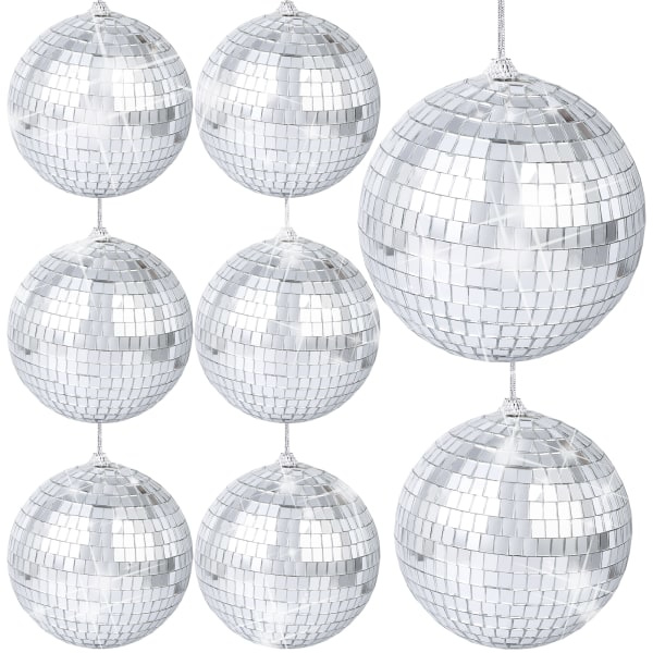 8 kappaleen peilipallo hopea riippuva disco valo peili B sininen yksi koko Blue one size