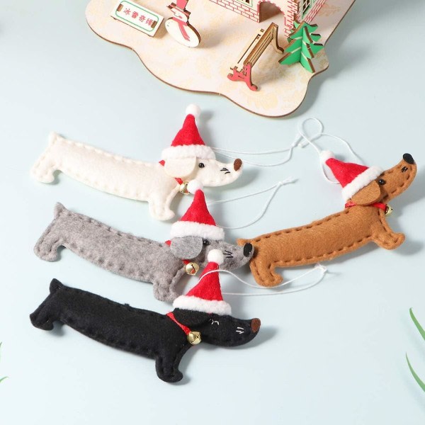 Julgranshänge Skatt Hundprydnader Xmas hängande prydnader Festtillbehör 4st