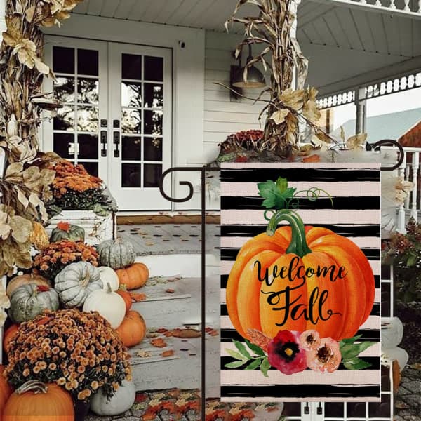CDQ Efterårs Halloween Græskar Spøgelse Havehave Banner Banner Hus