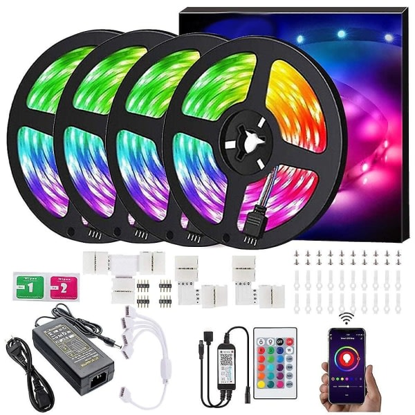 LED-remsor Musik Synk RGB 20m 600leds Bluetooth-kontroll