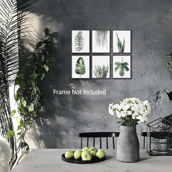 Bladväggdekor i canvas - Minimalistisk botanisk väggkonst