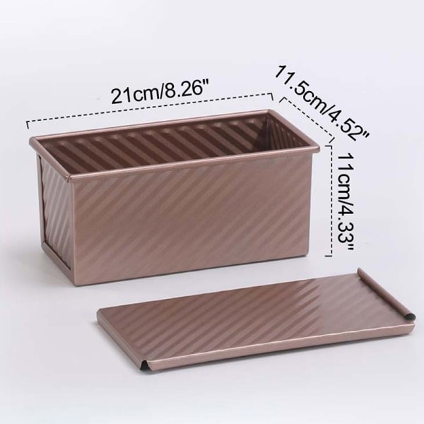 1. Non-stick Toast Form Toast Box Med Lock Kolstål Bröd Gold large