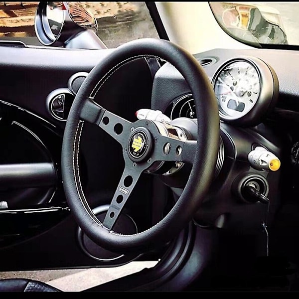 14 tum/350 mm för Momo Prototipo Style Pu Läder Racing Sportratt - Rattar och Horn