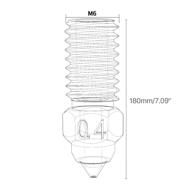 0,4 mm dyser for messing og herdet stål dyser for 3D-printerdeler