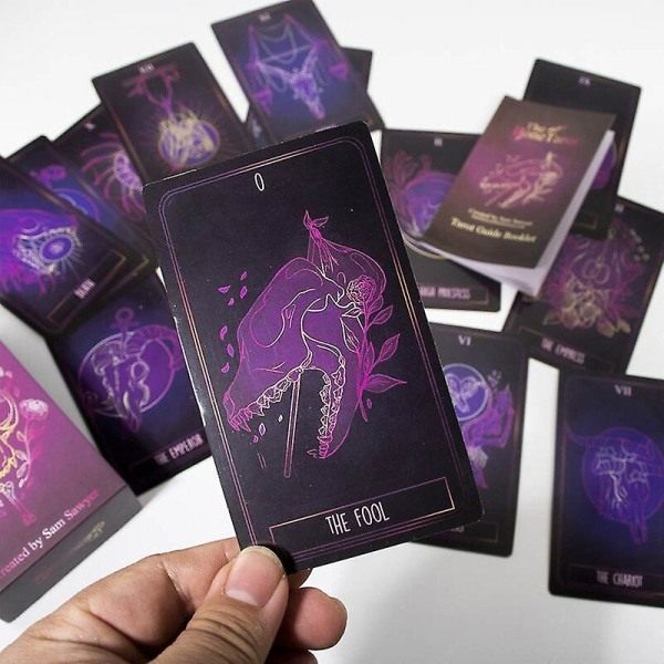 12x7 cm The Bone Tarot Deck med gullkanter Kortspill