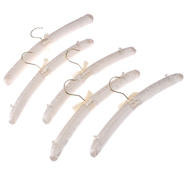 CDQ 5 stk 38 cm hvit sateng polstret topp henger klesheng kåpe brud beige