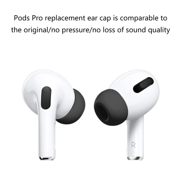 3 sæt til Airpods Pods Pro3 ørepropper Bluetooth-kompatible hovedtelefoner Bløde Sorte Black