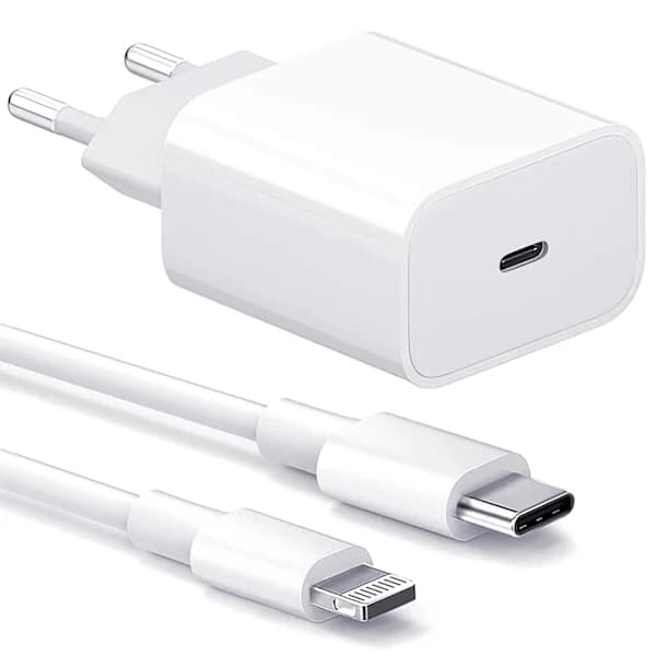 Charger for iPad - Fast Charger - Power Adapter+Cable - 20W USB-C White Vit