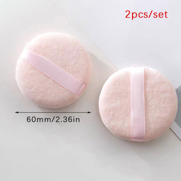 2 stk Bløde Ansigts Skønhedssvampe Puff Pads Ansigtsfoundation Kosmetik Abrikos 60mm Apricot 60mm