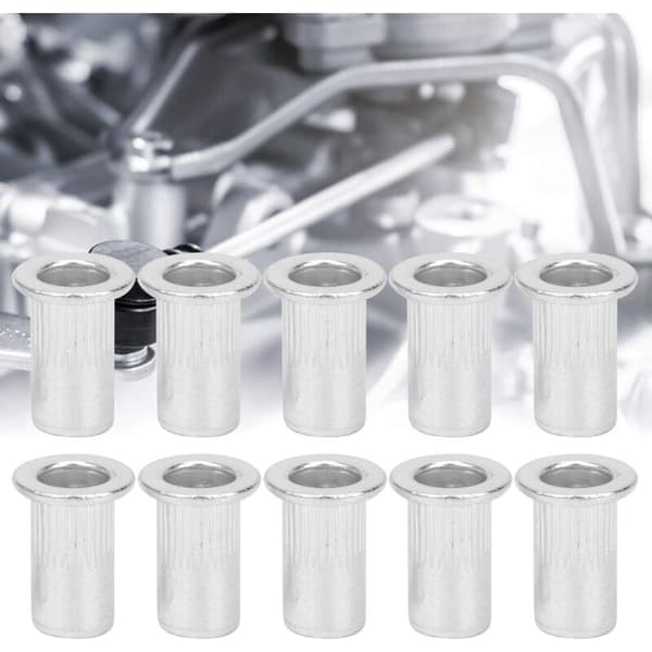 100 stk. M5 Rivmutter, Aluminium Rivmutter, Rivmutter med flatt hode og gjenger, M5 Rivmuttere Innsettingsmutter for biler, møbler, heiser, dekorasjon